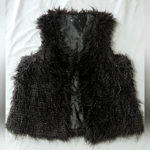 Faux Fur Vest in Black